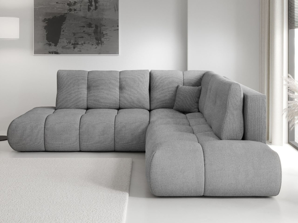 Ecksofa mit Schlaffunktion und Bettkasten Links Kair Grau