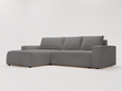 Ecksofa L-Form Links mit Schlaffunktion und Bettkasten Tazones Dunkelgrau