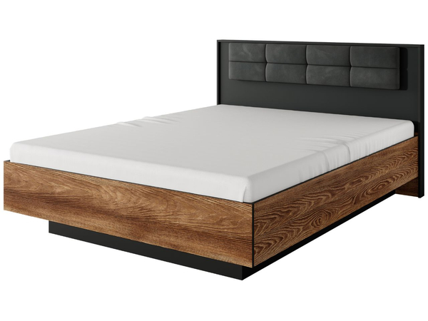Holzbett mit Nachttischen 160x200 Montreal Kastanie Schwarz