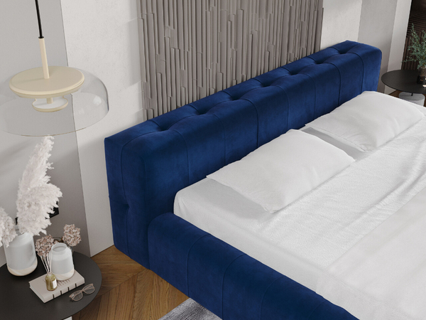 Polsterbett mit Bettkasten und Lattenrost 160x200 Lipari Blau