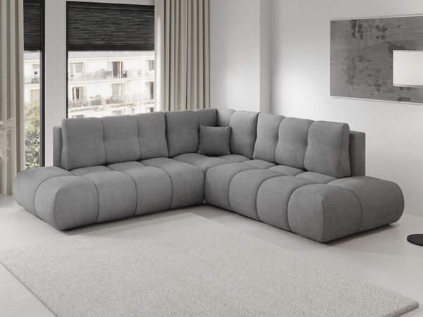 Ecksofa mit Schlaffunktion und Bettkasten Links Kair Grau