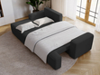 Ecksofa L-Form Links mit Schlaffunktion und Bettkasten California Schwarz