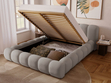 Polsterbett mit Bettkasten und Lattenrost 140x200 Doria Hellgrau
