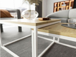 Wohnzimmer-Set im Loft-Stil Asumi Weiß und Eiche Wotan