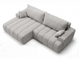 Ecksofa L-Form Links mit Schlaffunktion und Bettkasten Caleo Hellgrau
