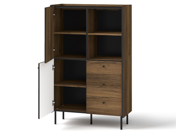 Wohnzimmermöbel-Set Pascale Warmia Nussbaum, Schwarz