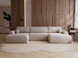 Wohnlandschaft mit Schlaffunktion und Bettkasten Savana Beige