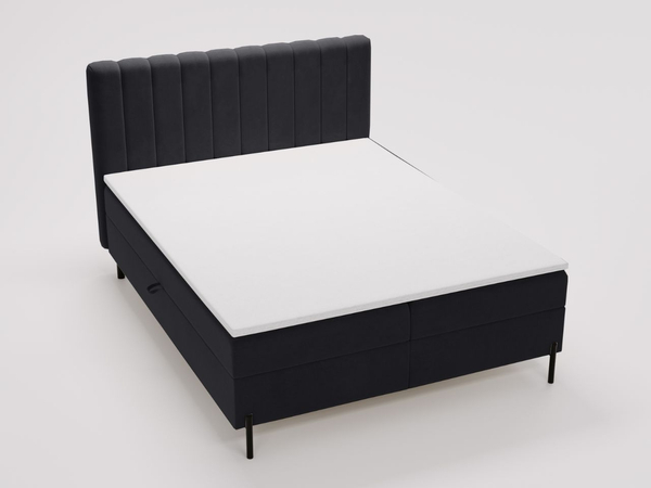 Boxspringbett mit Bettkasten 160x200 Primavera Schwarz