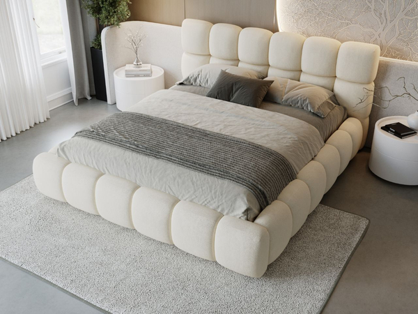 Polsterbett mit Bettkasten und Lattenrost 200x200 Modo Beige