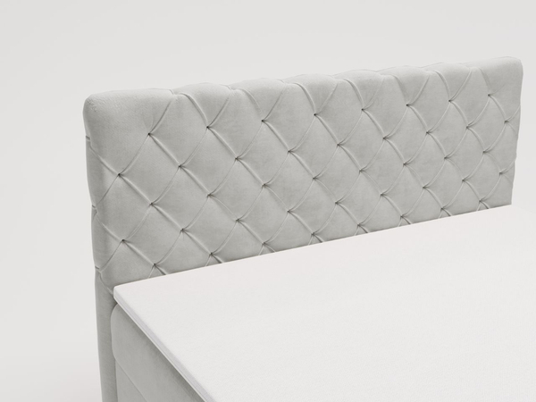 Boxspringbett mit Bettkasten 120x200 Lunaris Hellgrau