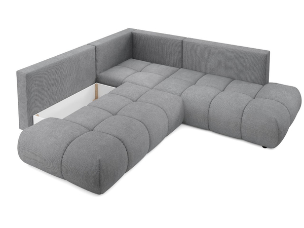 Ecksofa mit Schlaffunktion und Bettkasten Links Kair Grau