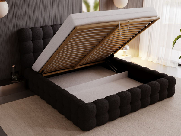 Polsterbett mit Bettkasten und Lattenrost 160x200 Twist Schwarz