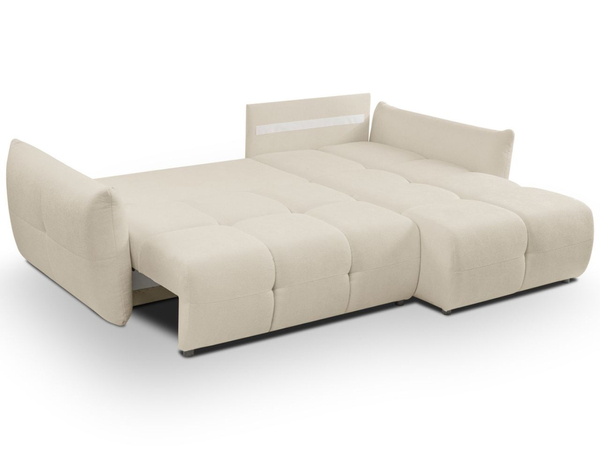 Ecksofa L-Form mit Schlaffunktion und Bettkasten Bene Beige