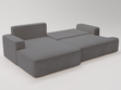 Ecksofa L-Form Links mit Schlaffunktion und Bettkasten California Grau