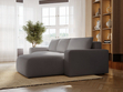 Ecksofa L-Form Rechts mit Schlaffunktion und Bettkasten Tazones Dunkelgrau