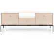 TV-Lowboard mit Schublade und Türen mit Schwarz Metallbeinen Amor Beige