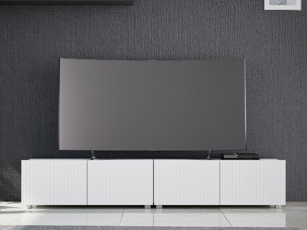 Set mit zwei TV-Lowboard mit Türen 100 cm Kioto Weiß matt