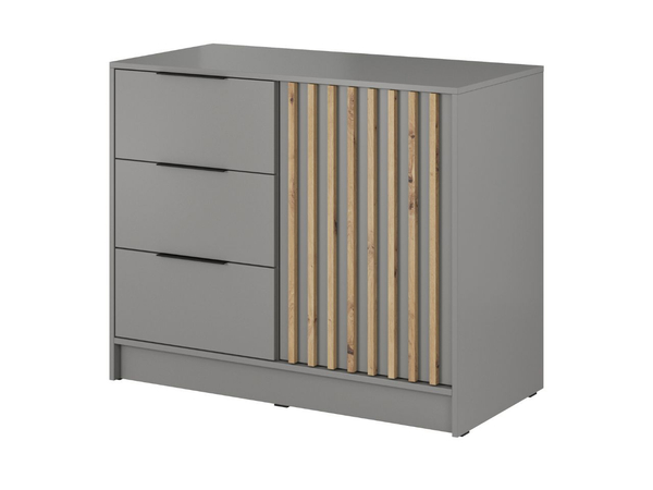 Kommode mit Türe und Schubladen 105 cm Macron Grau Artisan Eiche