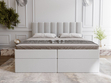 Boxspringbett mit Bettkasten 160x200 Mocca Grau