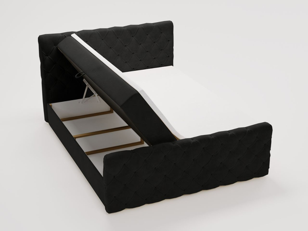 Boxspringbett mit Bettkasten 160x200 Lunaris Schwarz