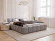 Polsterbett mit Bettkasten und Lattenrost 200x200 Cloud Low Grau