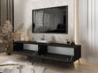 TV-Lowboard mit Türen auf Goldenen Metallbeinen 175 cm Sorelle Schwarz Matt