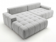 Ecksofa L-Form mit Schlaffunktion und Bettkasten Tulio Links Grau