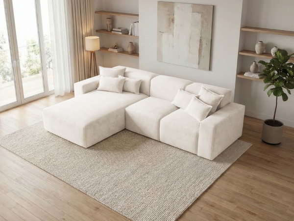 Ecksofa L-Form Links Moderne Ecksofa Leni Creme