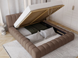 Polsterbett mit Bettkasten und Lattenrost 160x200 Italia Braun