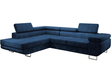 Ecksofa L-Form Links mit Schlaffunktion und Bettkasten Solam L Dunkelblau