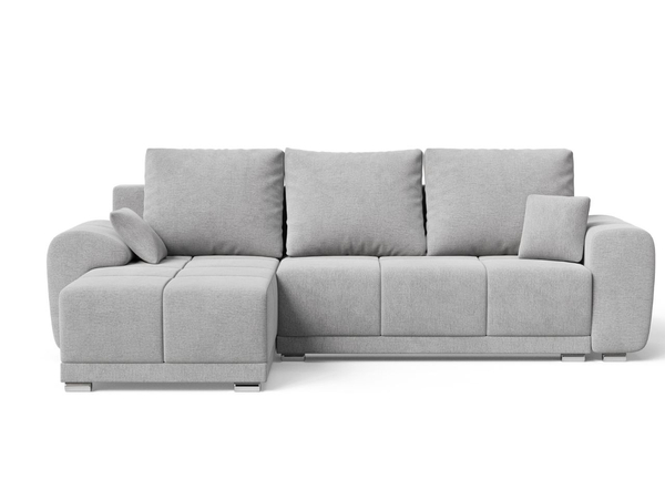 Ecksofa L-Form mit Schlaffunktion und Bettkasten Monti Links Grau