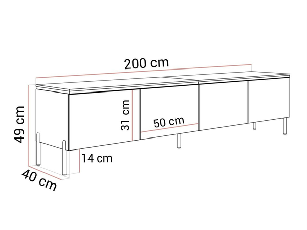 TV-Lowboard im Glamour-Stil mit LED-Beleuchtung Celle, Kaschmir matt