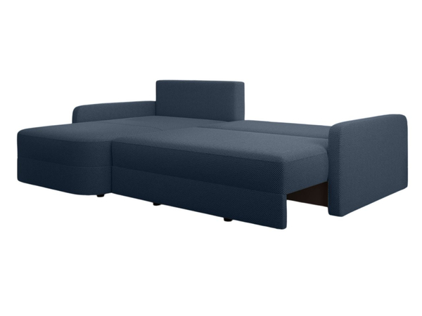 Ecksofa L-Form mit Schlaffunktion und Bettkasten Arvento Dunkelblau