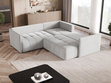 Ecksofa L-Form mit Schlaffunktion und Bettkasten Ardi L Hellgrau