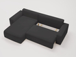 Ecksofa L-Form Links mit Schlaffunktion und Bettkasten Tazones Schwarz