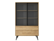 Vitrinenschrank Soil Barock Eiche, Schwarz