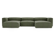 Wohnlandschaft Universell Moderne Cord Ecksofa Landi Grün