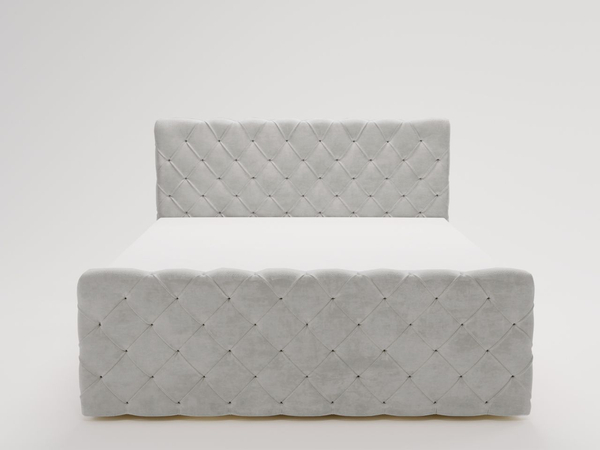 Boxspringbett mit Bettkasten 140x200 Lunaris Hellgrau