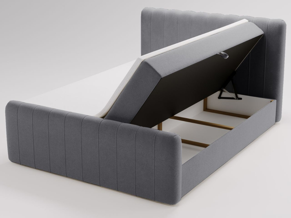 Boxspringbett mit Bettkasten 140x200 Osteno Dunkelgrau