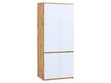 Kleiderschrank mit Drehtüren und Kleiderstange 80 Arcadia Eiche Wotan Weiß