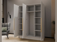 Kleiderschrank 150 cm Perugia Weiß mit goldenen Griffen