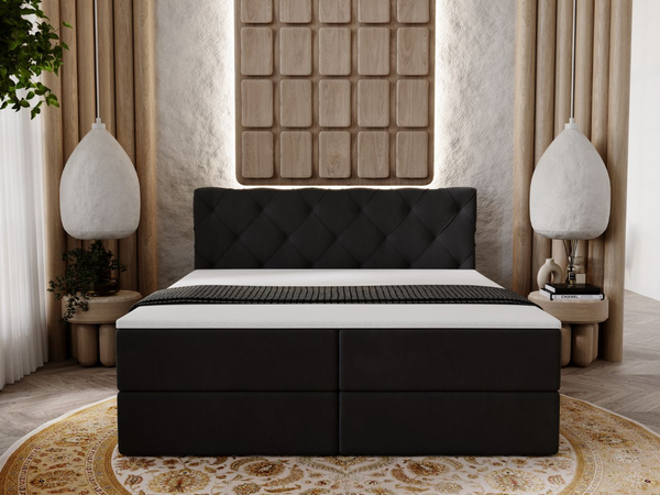 Boxspringbett mit Bettkasten 200x200 Napoli Anthrazit