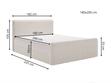 Boxspringbett mit Bettkasten 180x200 Osteno Creme