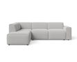 Ecksofa L-Form Links Eluno Bouclé-Stoff Grau