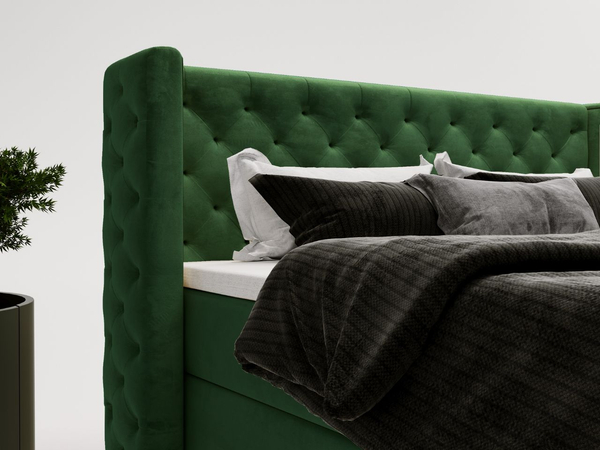 Boxspringbett mit Bettkasten 140x200 Lion Grün