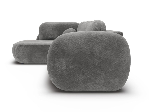 Ecksofa mit Schlaffunktion und Bettkasten Links Carino Grau
