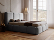 Polsterbett mit Bettkasten und Lattenrost 120x200 Bubble Grau