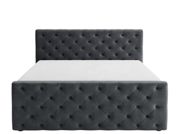 Boxspringbett mit Bettkasten 120x200 Montego Dunkel grau