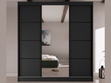 Schiebetürenschrank mit Spiegel 200 cm Vello Schwarz