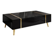 Wohnzimmer-Set im Glamour-Stil auf Beinen Lunelie Schwarz Hochglanz